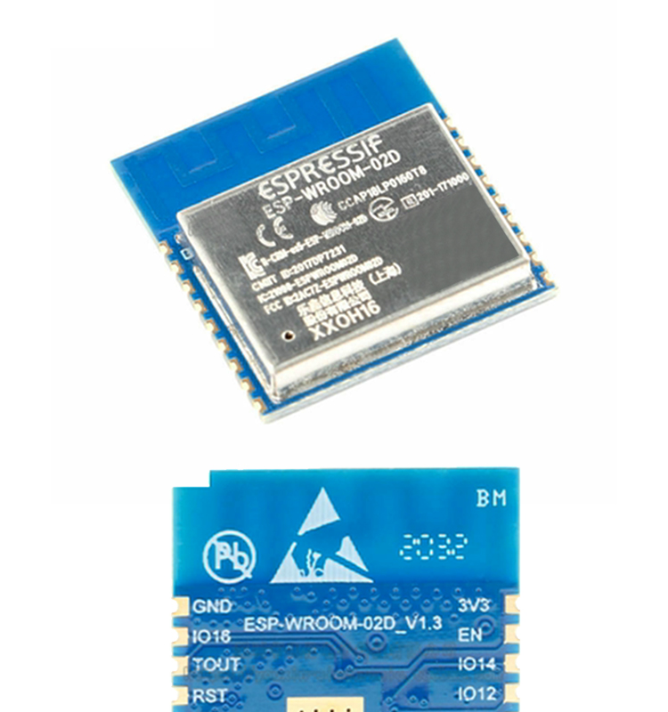 esp8266樂(lè)鑫官網(wǎng)ESP-WROOM-02D/02U無(wú)線wifi模組集成ESP8266EX的貼片式模組