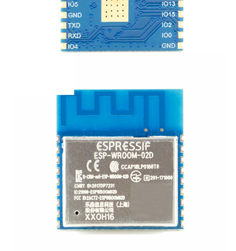 esp8266樂(lè)鑫官網(wǎng)ESP-WROOM-02D/02U無(wú)線wifi模組集成ESP8266EX的貼片式模組
